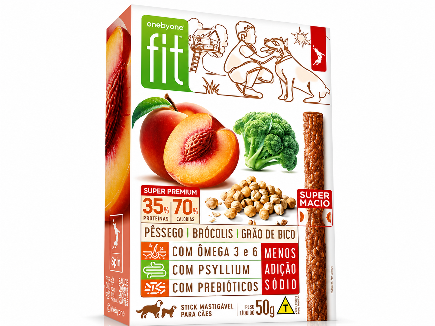 Petisco Cão Spin Fit Light Amora/framboesa/morango 50g